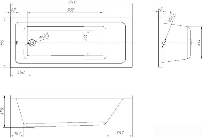 Ванна Ventospa Navaro 170x70 - фото2