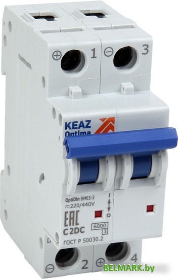 Выключатель автоматический КЭАЗ OptiDin BM63-2B1-DC-УХЛ3 - фото