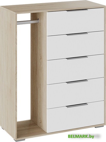 Комод Трия Нуар комбинированный тип 1 (дуб сонома/белый ясень) - фото