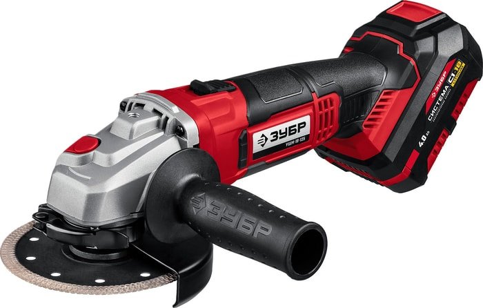 Угловая шлифмашина Зубр УШМ-18-125-41 (с АКБ, кейс) - фото2