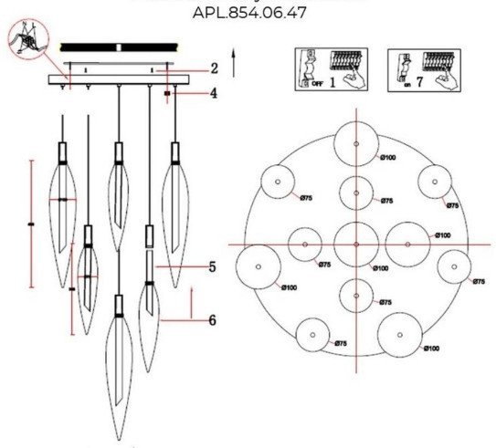 Подвесная люстра Aployt APL.854.06.47 - фото2