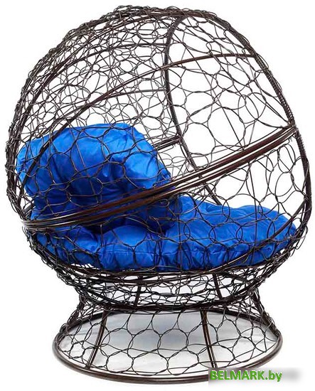 Кресло M-Group Апельсин 11520210 (коричневый ротанг/синяя подушка) - фото2