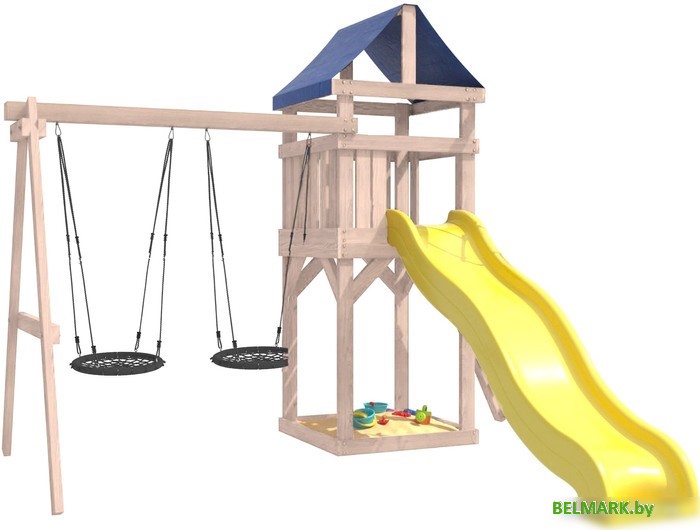 Игровой комплекс National Tree Company С качелями гнездо IgroWoods ДКНП-6 (не окрашен) - фото