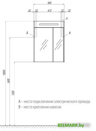 Акватон Шкаф с зеркалом Сильва 60 (дуб фьорд) - фото2