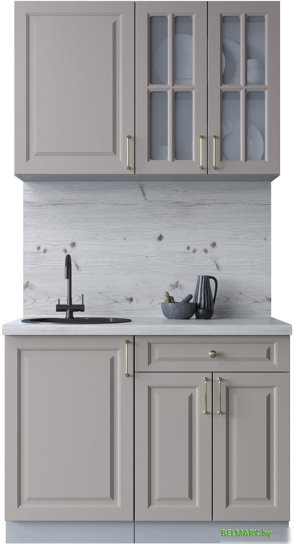 Готовая кухня Интерлиния Мила Шато 1.1А (луна/луна/бискайская сосна) - фото