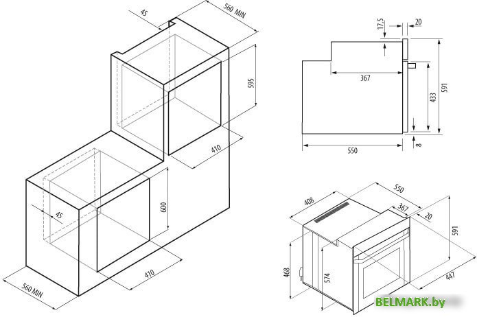 Электрический духовой шкаф Krona Breve 45 WH - фото2