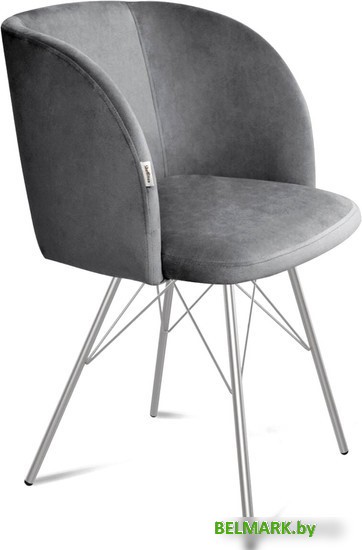 Стул с подлокотниками Sheffilton SHT-ST33/S37 (угольно-серый/хром лак) - фото