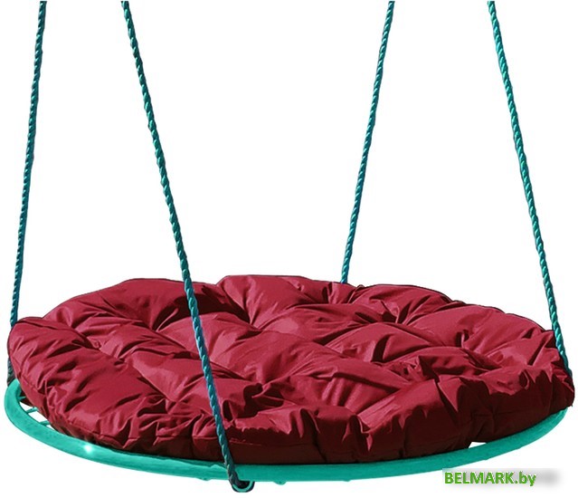 Подвесные качели M-Group Гнездо 1.2м 17039902 (бордовая подушка) - фото