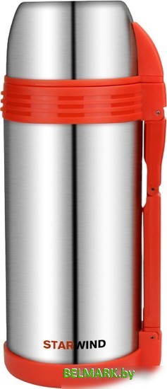 Термос StarWind 30-1500 1.5л (серебристый/красный) - фото