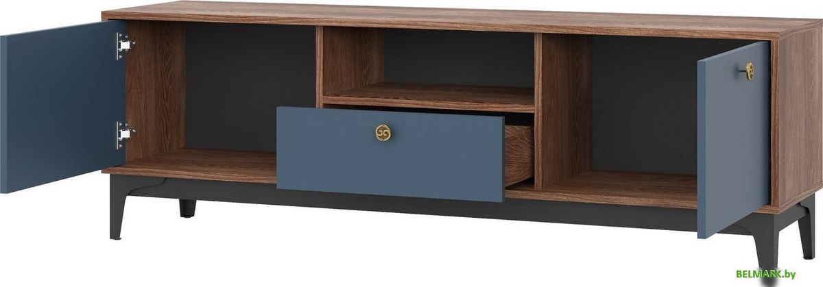 Тумба НК-Мебель Brass ТВ-1 (синий) - фото2