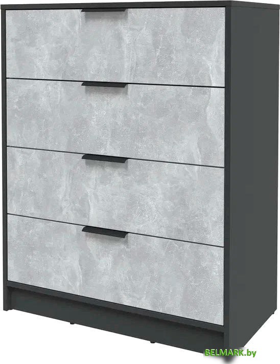 Комод Интерлиния Концепт КТ-К80 (бетон/антрацит) - фото