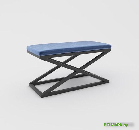 Банкетка Hype Mebel Трингл (черный/синий) - фото