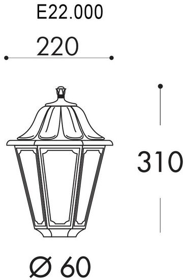 Садовый светильник Fumagalli Anna E22.000.000.AXF1R - фото2