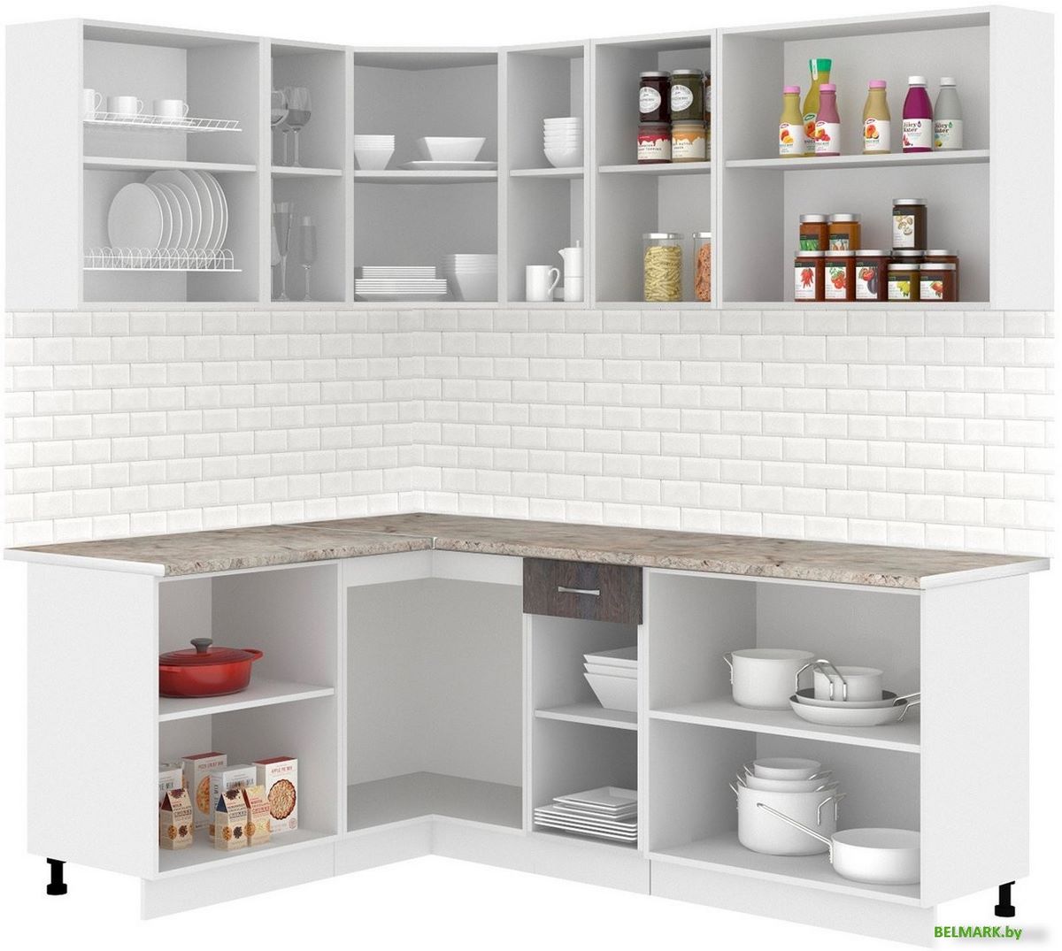 Готовая кухня Кортекс-мебель Корнелия Лира 1.5x2.1 (дуб сонома/венге/марсель) - фото2