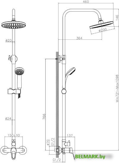 Душевая система Decoroom DR21070 - фото2