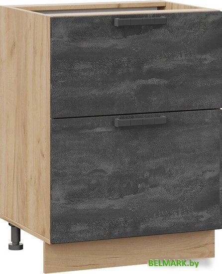 Шкаф напольный Трия Детройт 1Н6Я2 (дуб крафт золотой/угольный камень) - фото