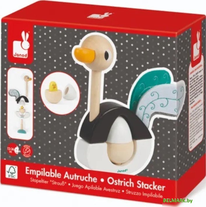 Развивающая игра Janod Пирамидка Страус J08244 - фото