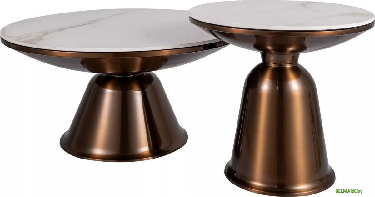 Журнальный столик Signal Vera (белый/медный) - фото