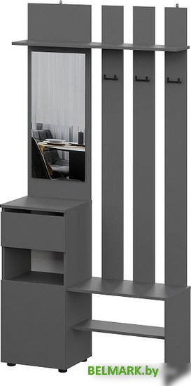 Горка NN мебель Денвер с зеркалом (графит серый) - фото