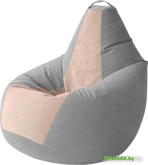 Кресло-мешок Kreslomeshki Груша Kombo XXXL GKV-145x100-SBE (сталь/бежевый) - фото