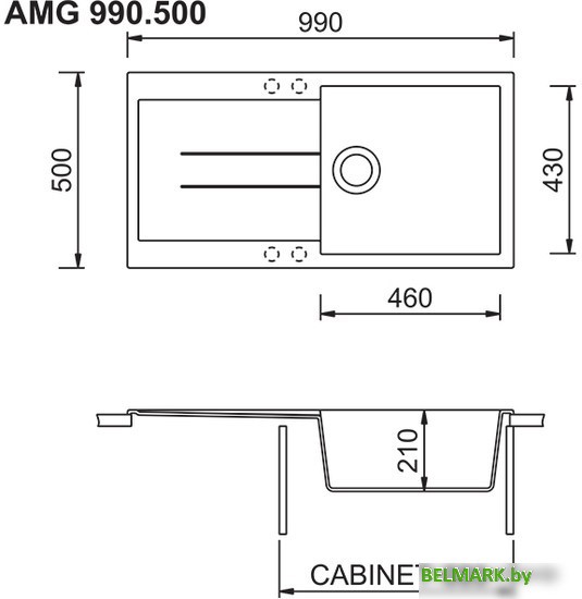 Кухонная мойка Longran Amanda AMG 990.500 (croma/49) - фото2