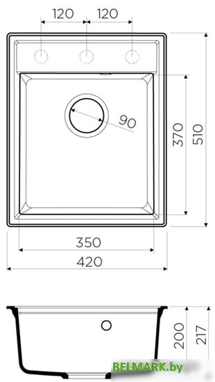 Кухонная мойка Omoikiri Daisen 42 BE - фото2