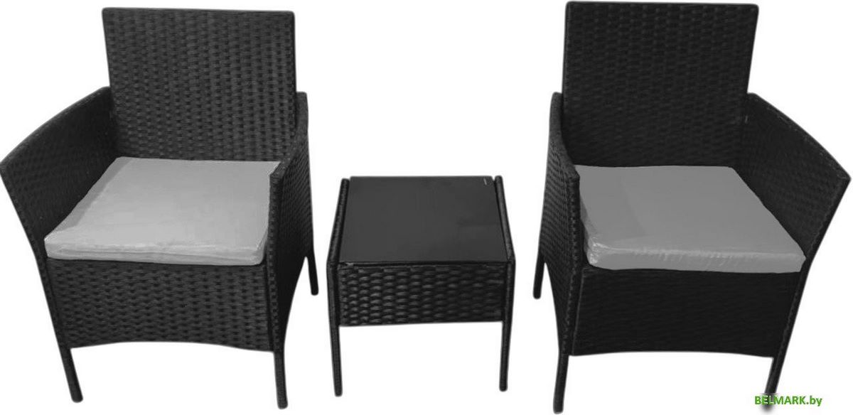 Набор садовой мебели Calviano 3 предмета (черный) - фото