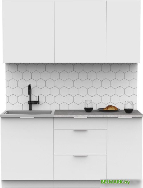 Готовая кухня Интермебель Микс Топ-2 1.6м (белый премиум/венато) - фото