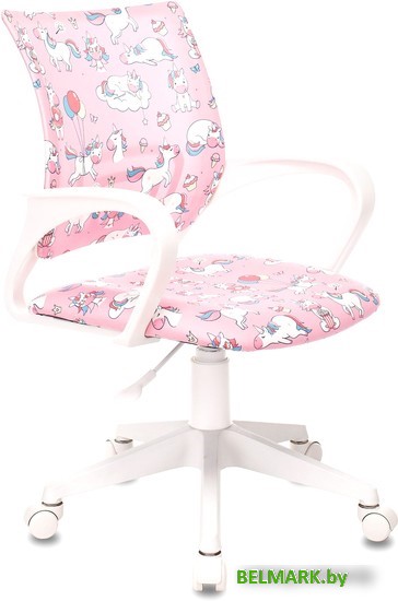 Компьютерное кресло Бюрократ Burokids 1W (розовый единороги/пластик белый) - фото