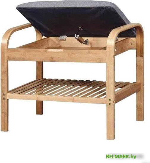 Банкетка Halmar ST-12 60/33/50 (натуральный/серый) - фото2