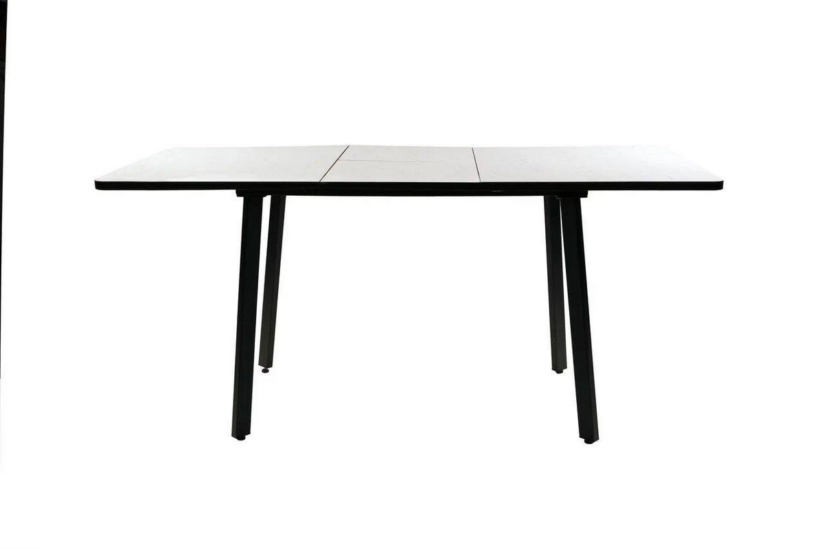 Кухонный стол ВВР Миллер (мрамор марквина белый/черный №3, Пластик 120-160/80) - фото2