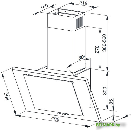 Кухонная вытяжка Weissgauff Gamma 50 PB OW LED - фото2