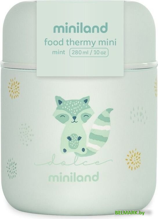 Термос для еды Miniland Thermy Dolce Mini 280мл (бирюзовый/енот) - фото2