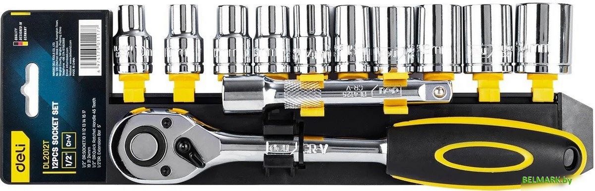 Набор трещотка с головками Deli DL2012T (12 предметов) - фото