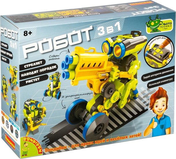 Набор для опытов Bondibon Французские опыты. Робот 3 в 1 ВВ4584 - фото