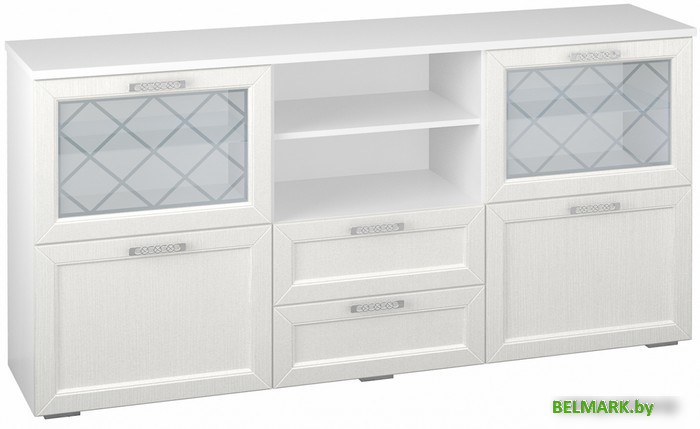 Комод Премиум Александра (белый-шелк платина) - фото