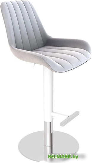 Стул Sheffilton SHT-ST37/S128 (серое облако/хром/белый муар) - фото