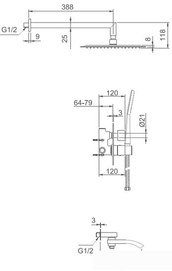 Душевая система Gappo G7107-40 - фото2