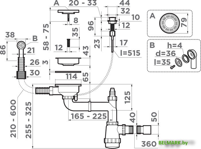 Сифон Omoikiri WK-1-R-A IN - фото2