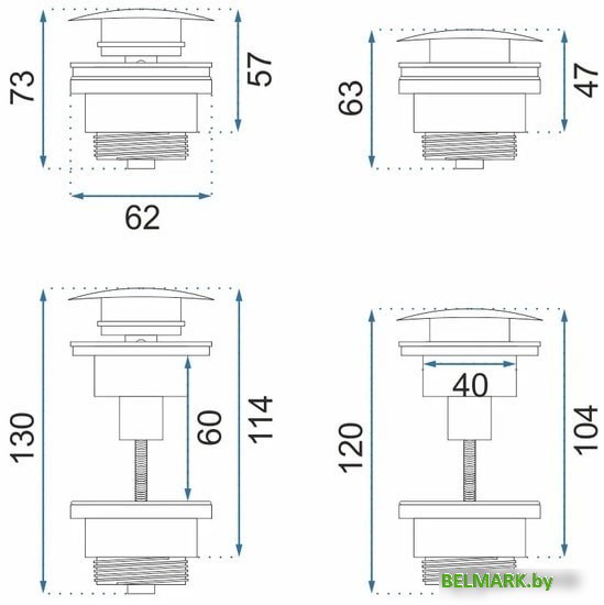 Донный клапан Rea Klik-Klak REA-A2361 (белый) - фото2