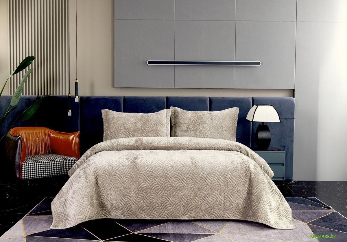 Набор текстиля для спальни Sofi De MarkO Деварта 160x220 Пок-Дв-160x220кп (капучино) - фото