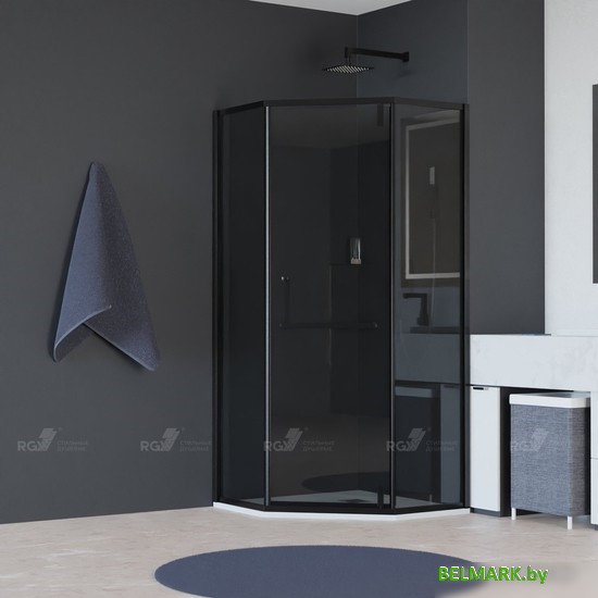 Душевой уголок RGW RGW HO-084B 90x90 (черный/тонированное стекло) - фото