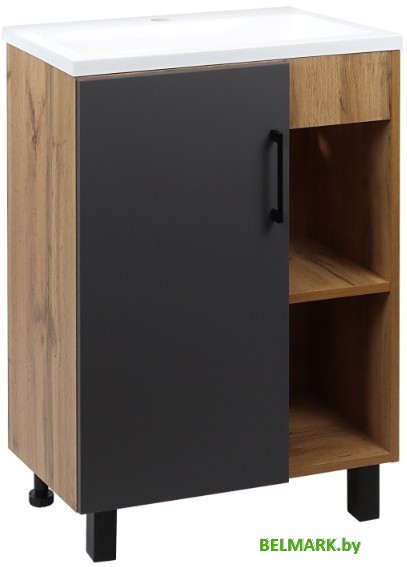 Doratiz Тумба под умывальник Лофт 9912.016 (графит/ватан) - фото