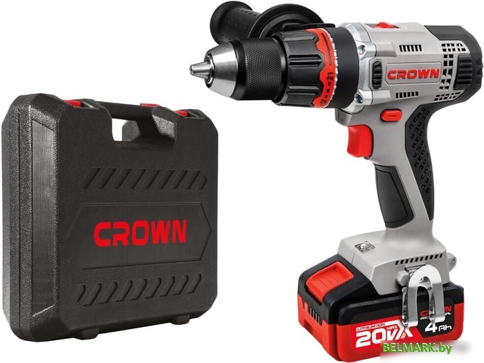 Ударная дрель-шуруповерт Crown CT21076HMX-4 BMC (с 2-мя АКБ, кейс) - фото