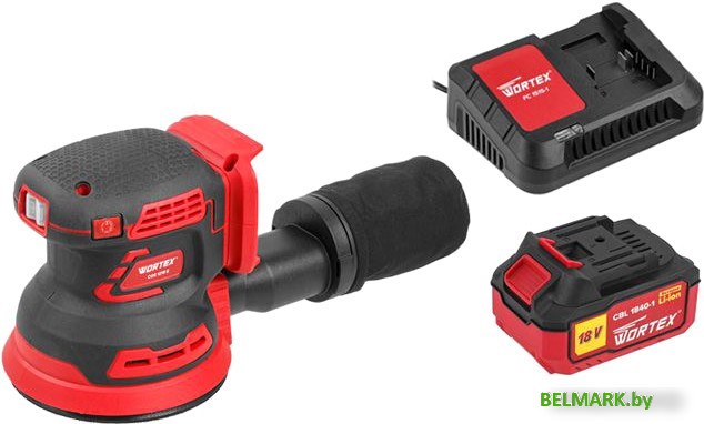 Эксцентриковая шлифмашина Wortex COS 1218 E ALL1 1334403 (с 1-м АКБ) - фото