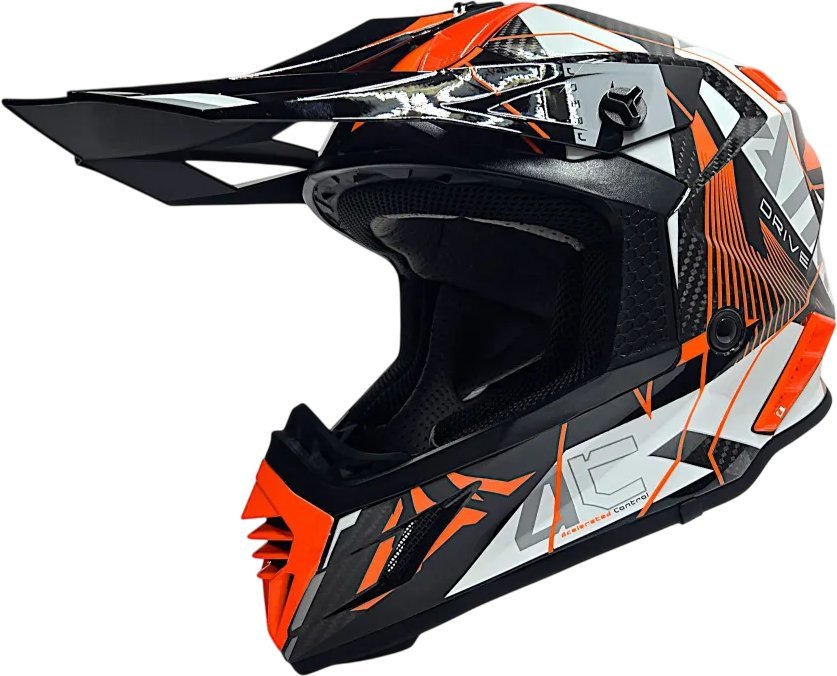 Мотошлем AIM RH855 Carbon Razor RH855R-DWR-L (L, белый/красный) - фото