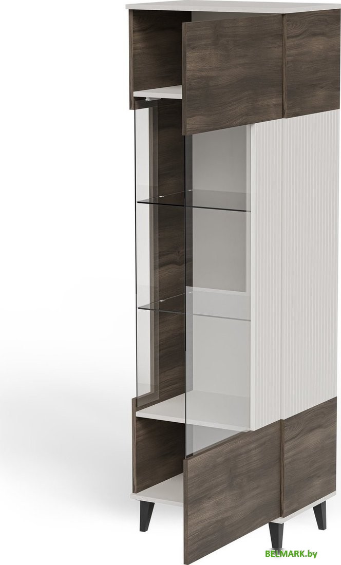 Шкаф-витрина Halmar Random 2 W-1 (кашемир/орех/черный) - фото2