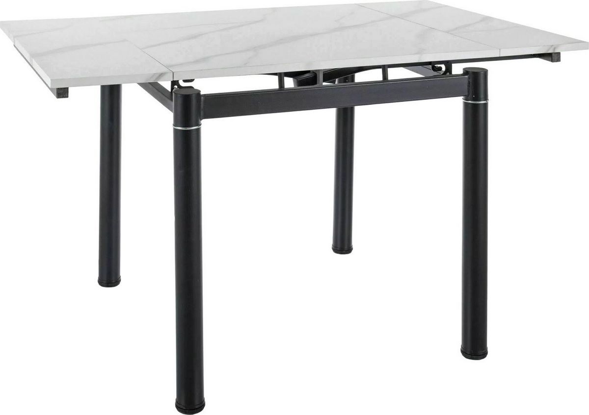 Кухонный стол Signal GD-082 GD082BC80 (белый мрамор/черный матовый) - фото