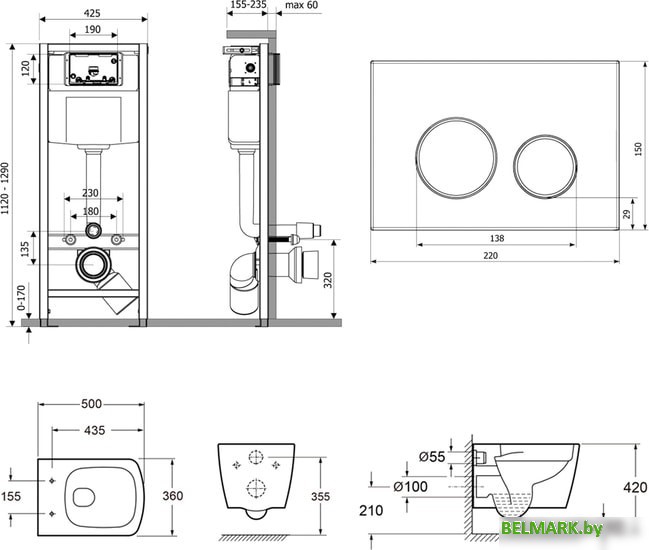 Унитаз Lavinia Boho Relfix Aveo Rimless 7 в 1 75110267 (черный/золотистый пластик) - фото2