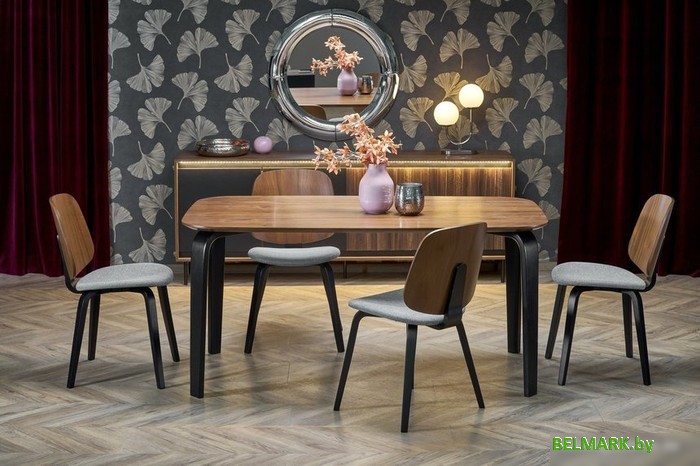 Кухонный стол Halmar Pedro 160/90/75 (орех/черный) - фото